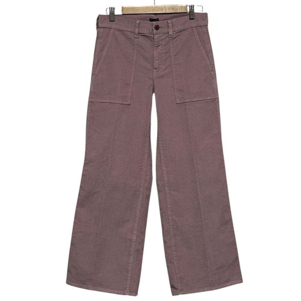 J. CREW Petite camp-pocket wide-leg pant stretch corduroy Misty Berry Size‎ P26 - Picture 4 of 7
